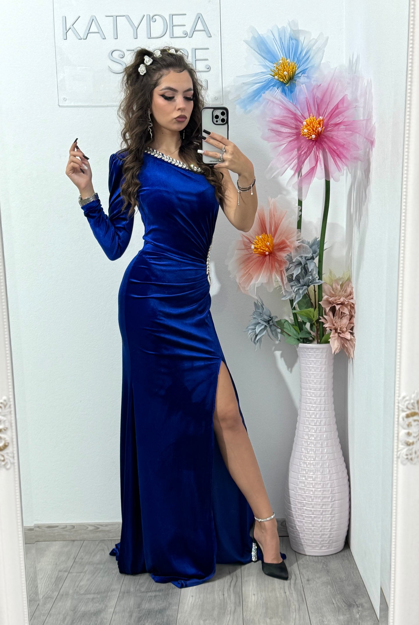 Rochie lunga din catifea Helena