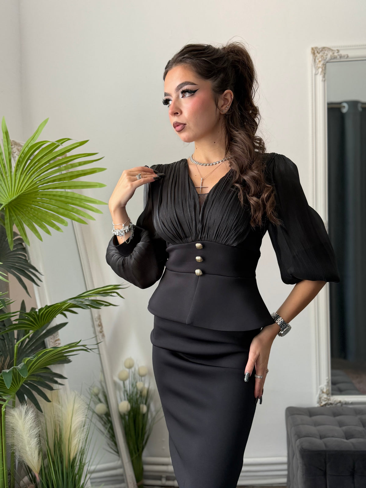 Rochie neagră din neopren MARA