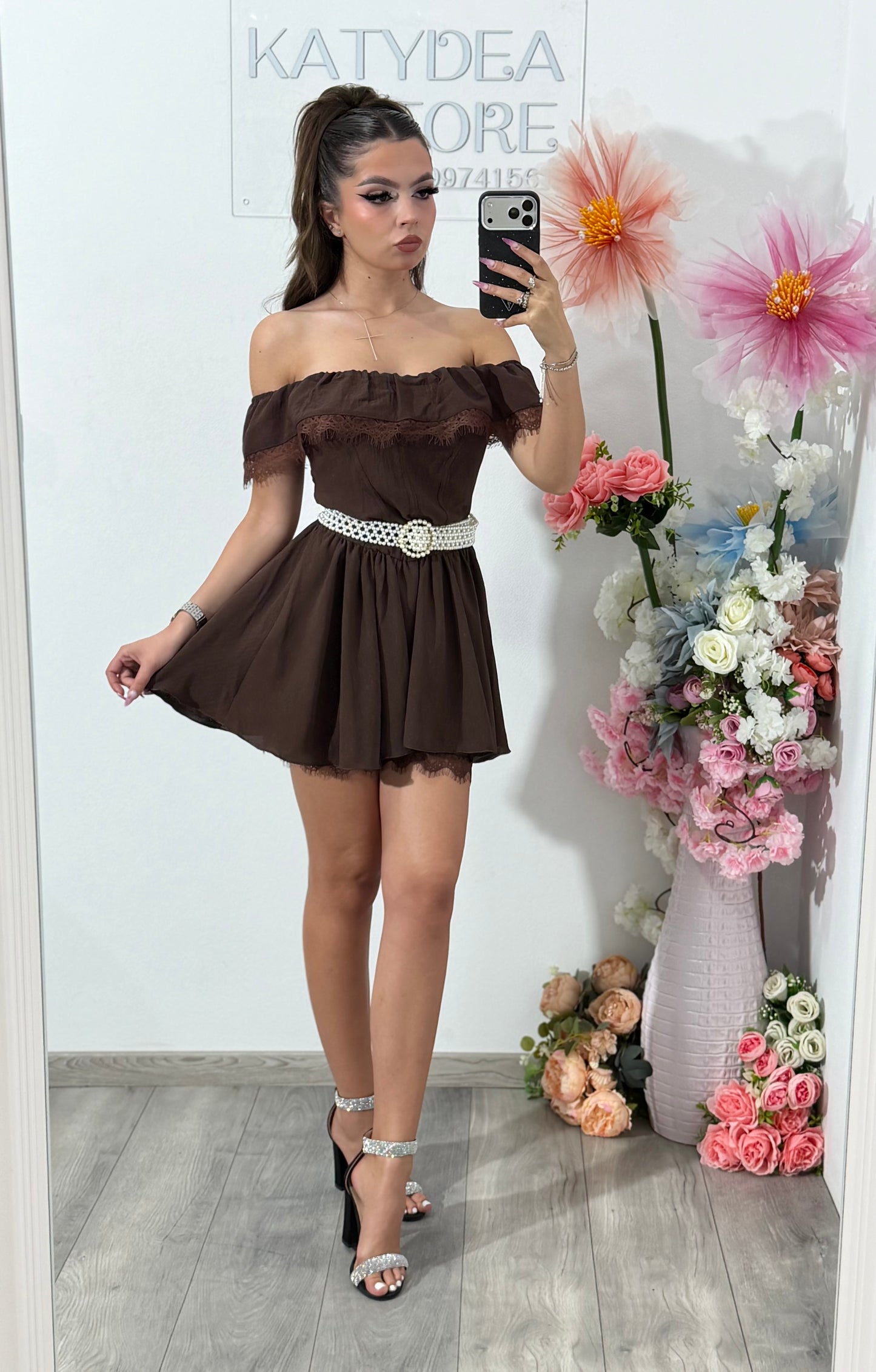 Salopetă maro ANDREEA