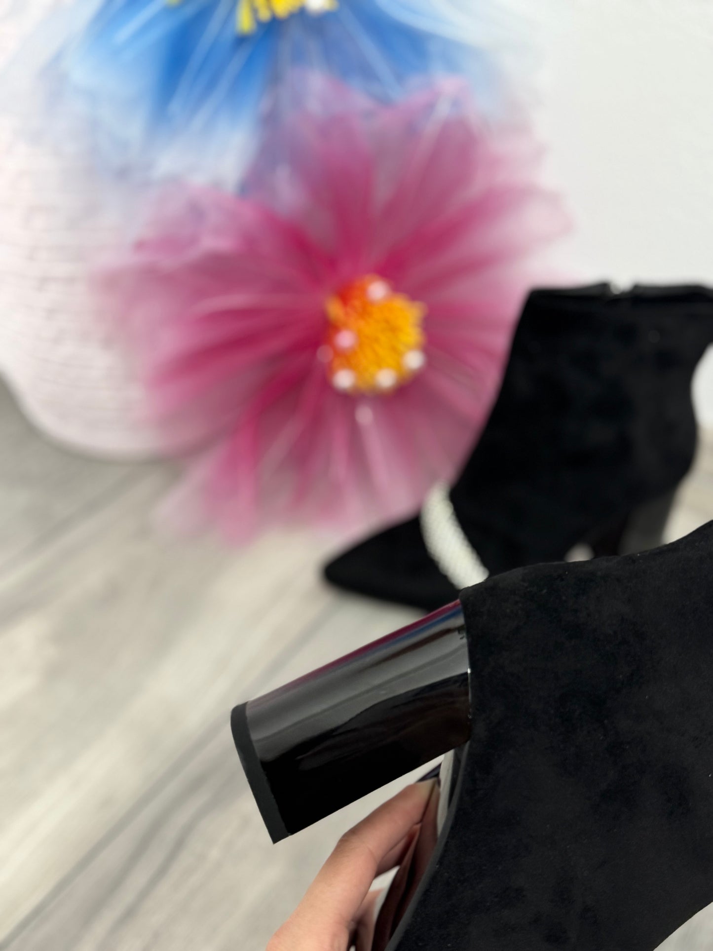 Botine din piele întoarsă Sparkle