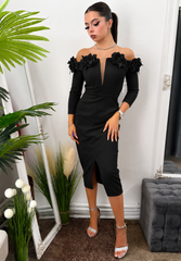 Rochie midi cu maneca 3/4 Maria neagra