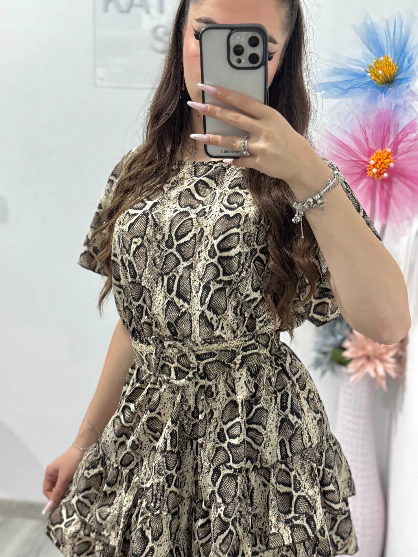 Rochie casual cu snake print Karina
