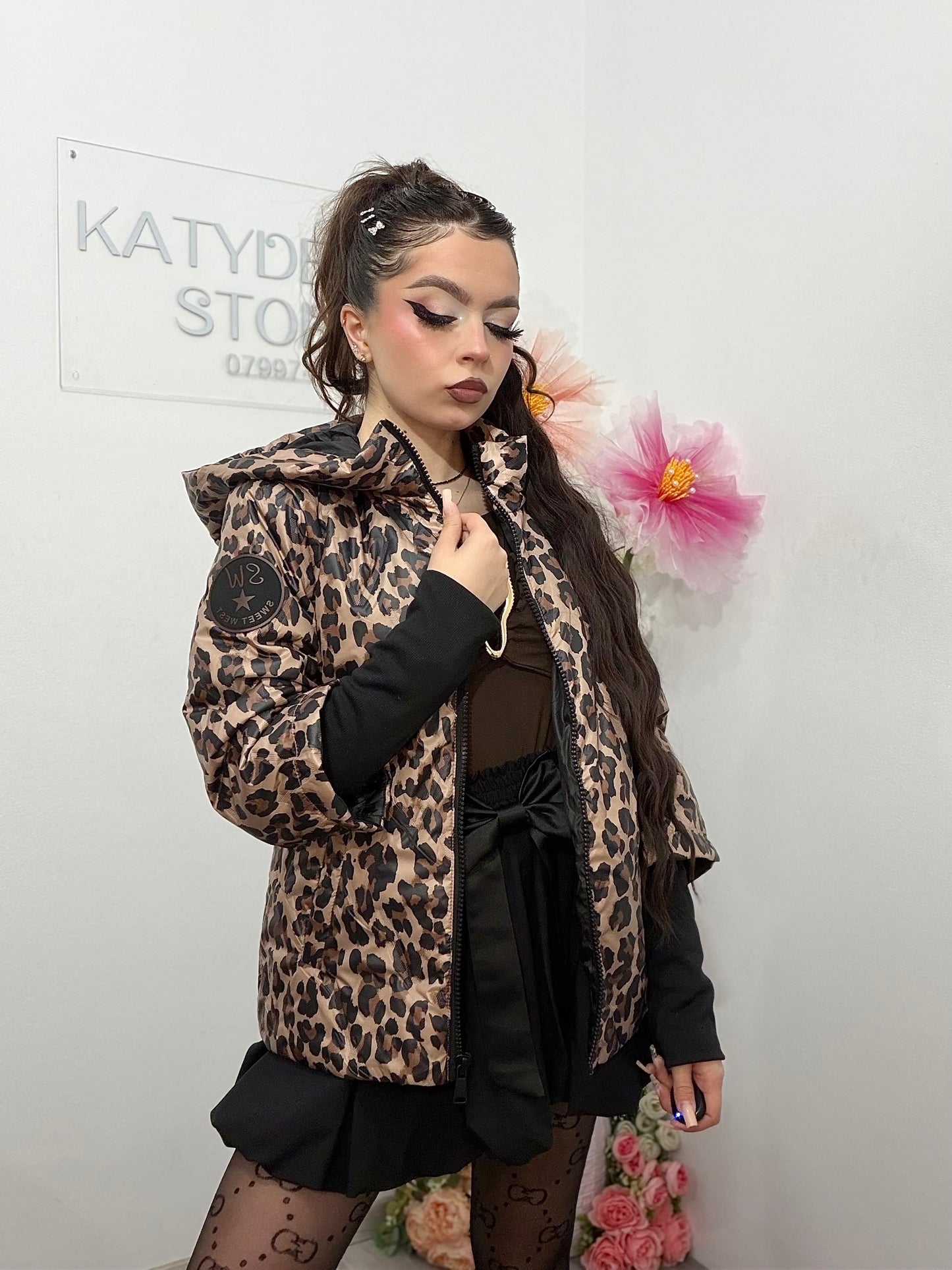 Geacă de primăvară cu imprimeu Animalprint CORINA