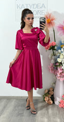 Rochie elegantă fucsia FLOWER