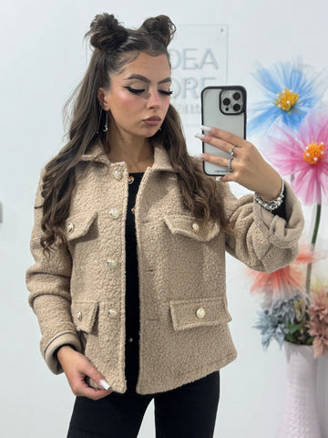 Geacă tip teddy cu buzunare Alina