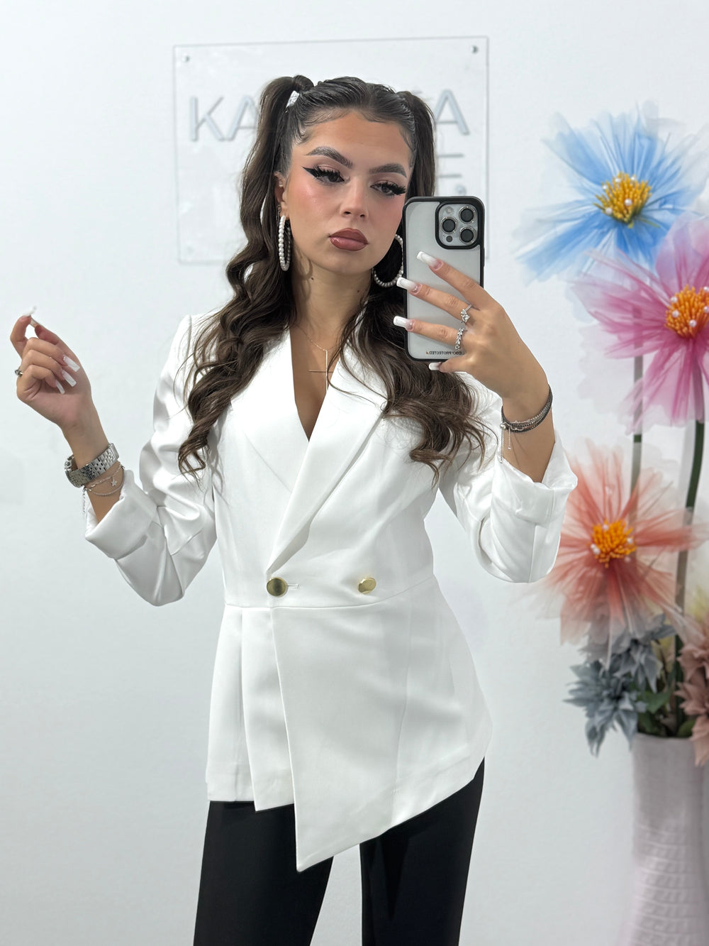 Sacou alb elegant Nasia