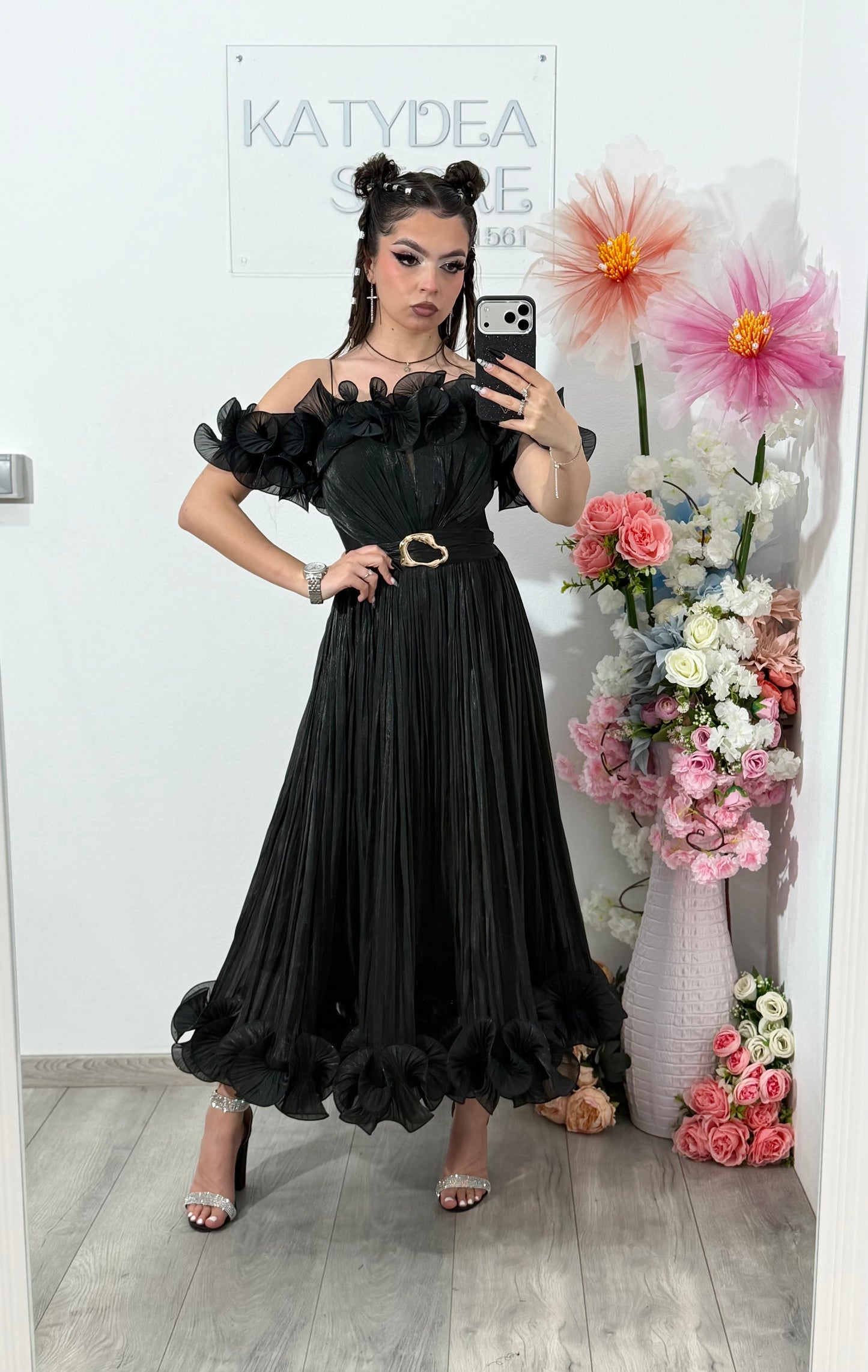 Rochie elegantă neagră PAULINNE