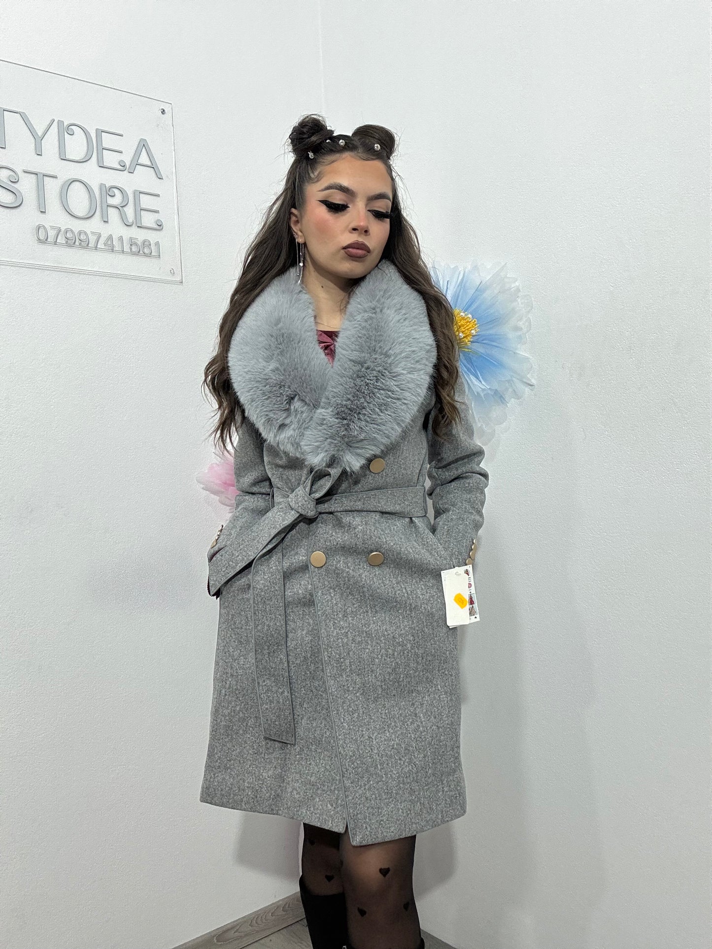 Palton damă gri Helen