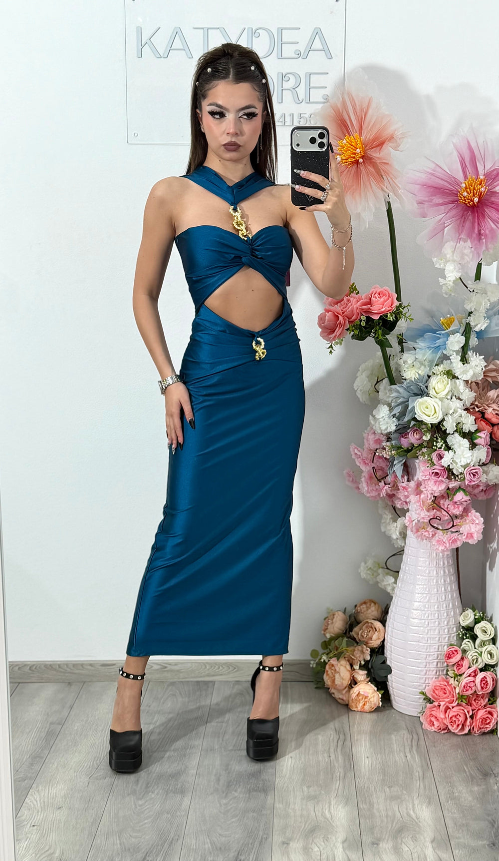 Rochia Goddess turcoaz