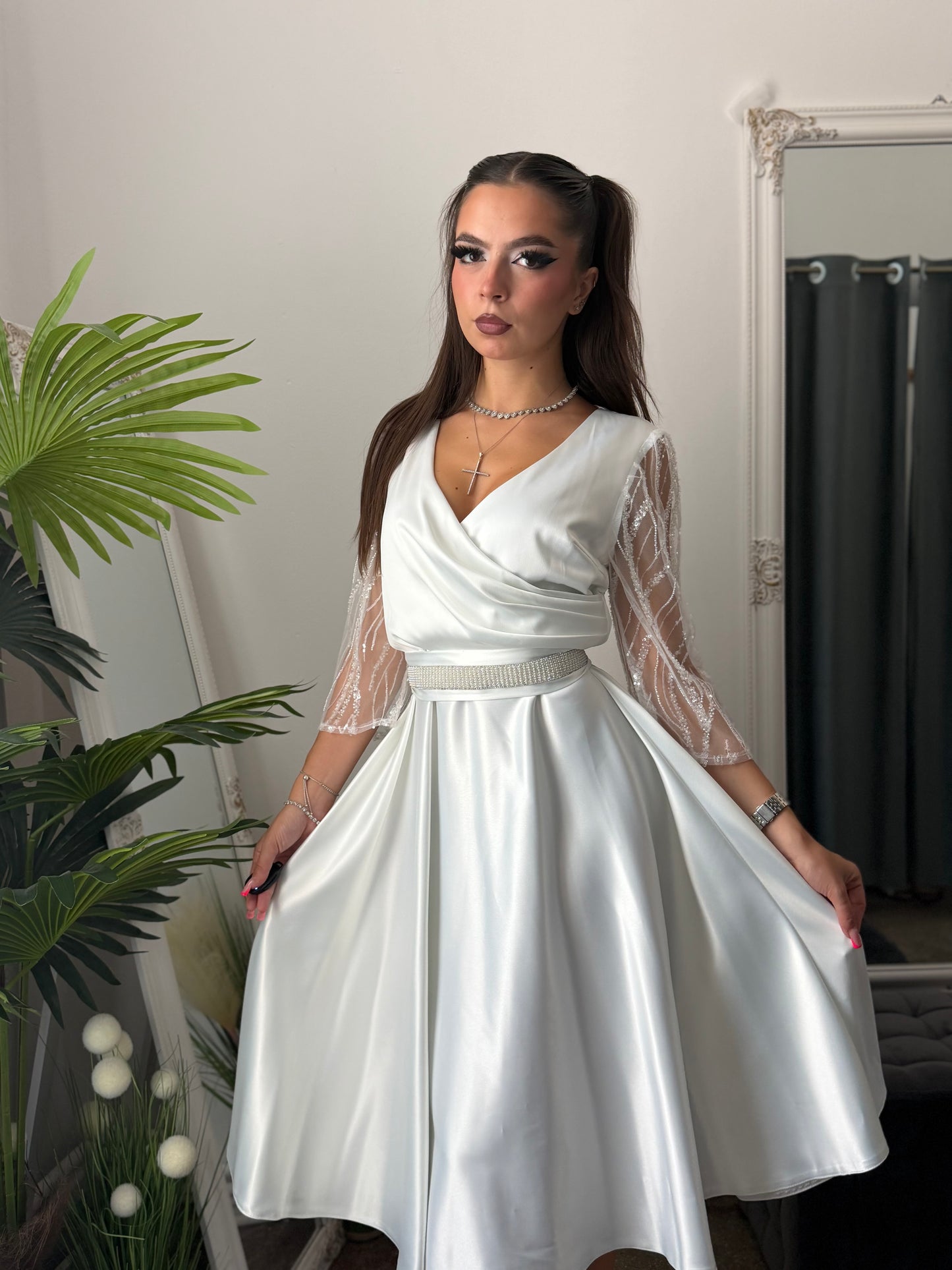 Rochie elegantă alba ADRIA