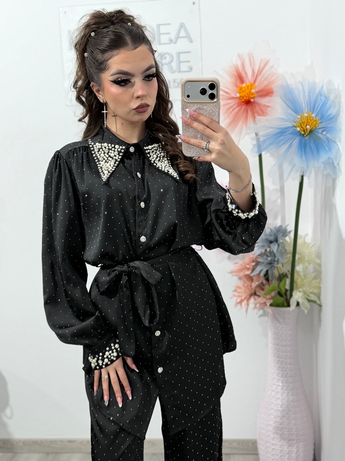 Compleu format din 2 piele satinat ALINA