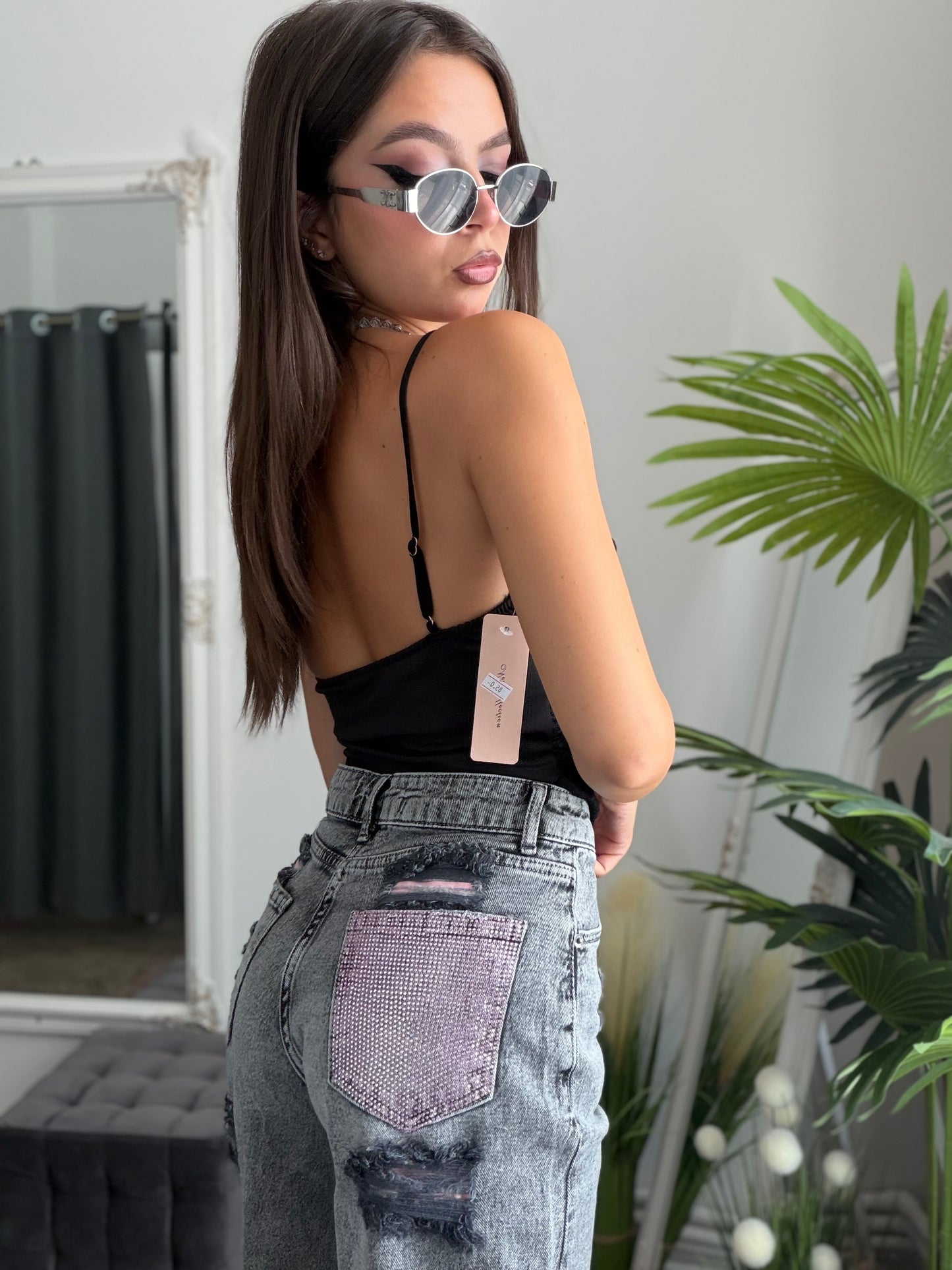 Top dantelat negru MARA