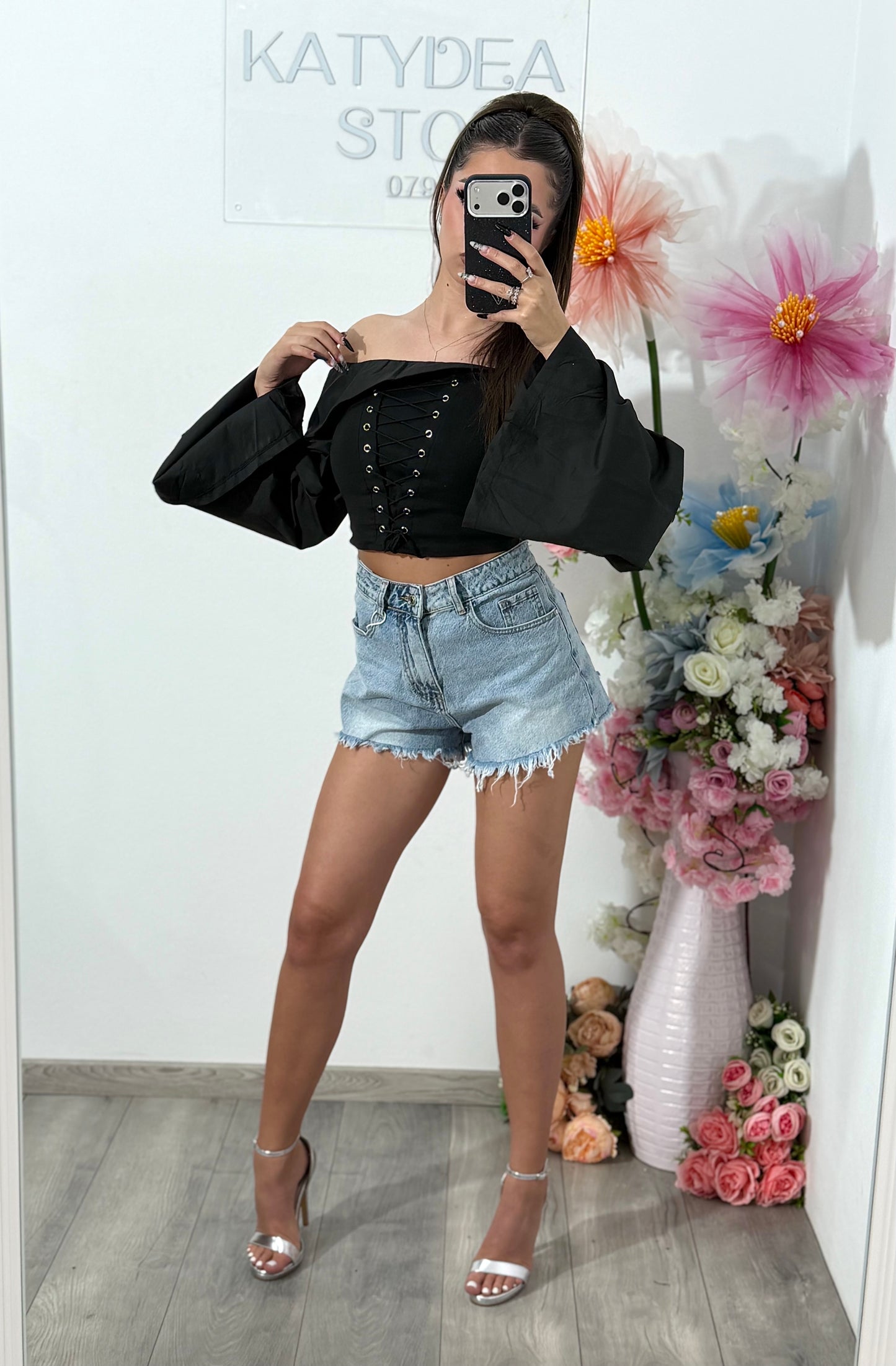 Pantaloni scurți din denim SILVER