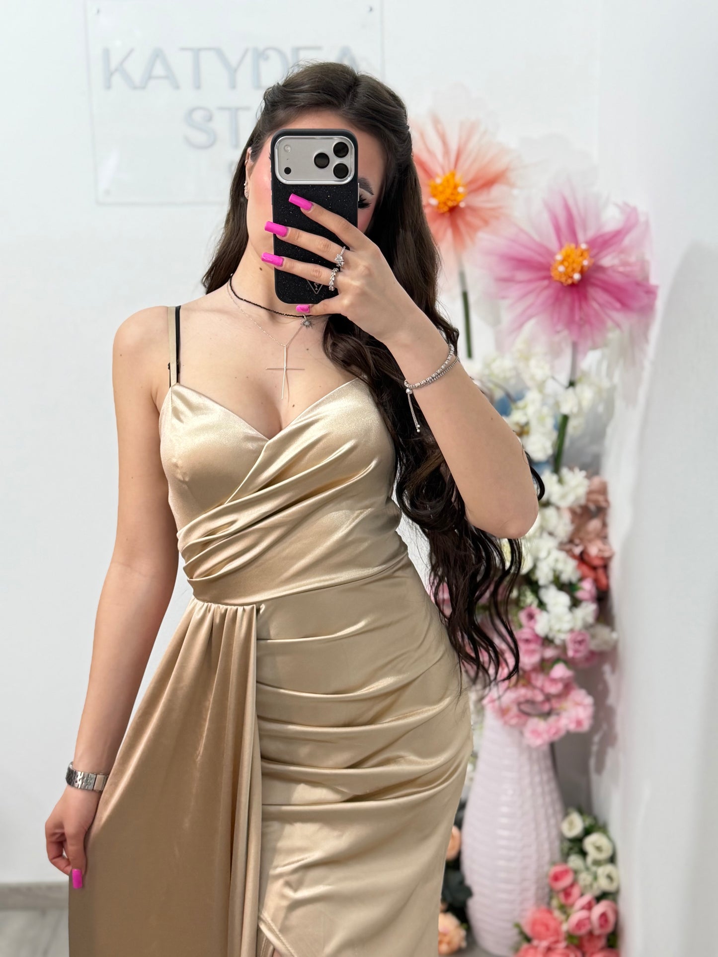 Rochie elegantă capucinno Monique