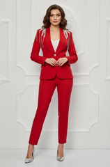 Costum elegant roșu MAYA