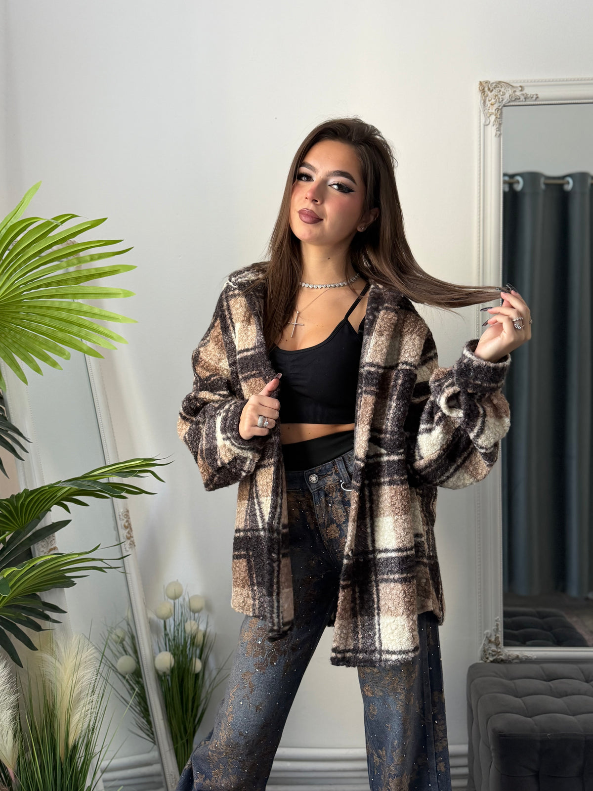 Cămașă tip oiță BROWN