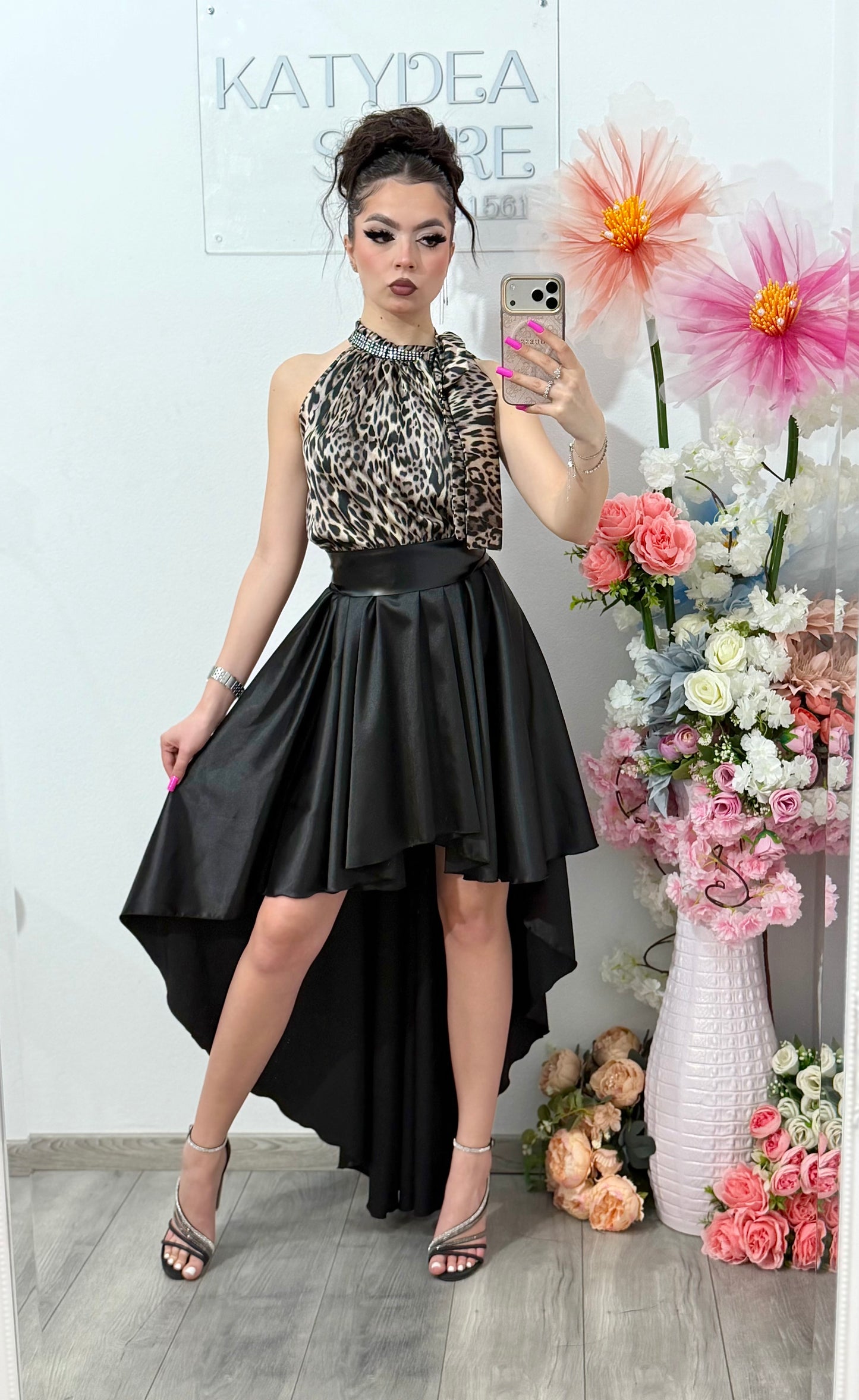 Rochie din satin tip rândunică ANDREEA