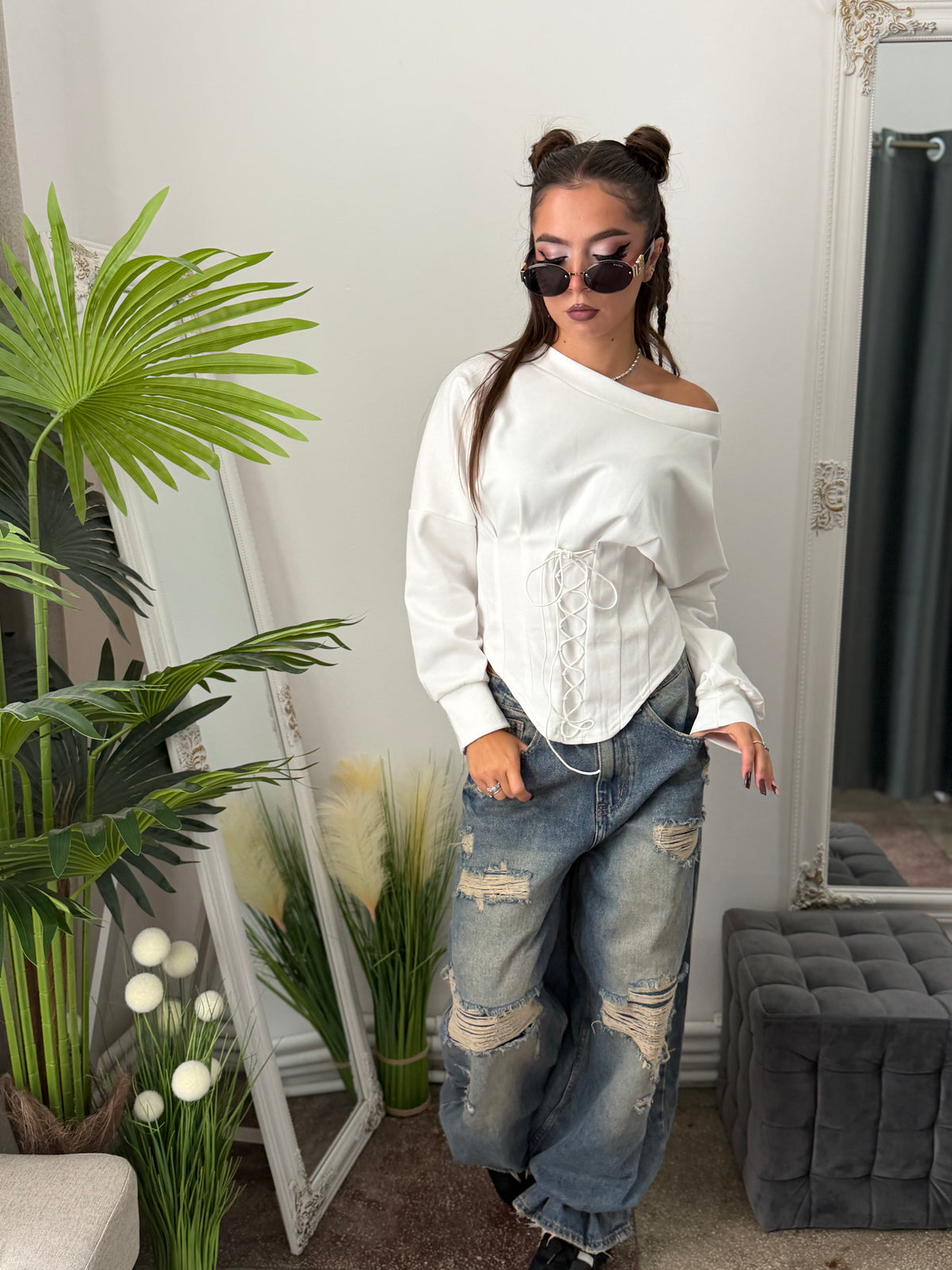 Bluză tip corset albă JOLIE