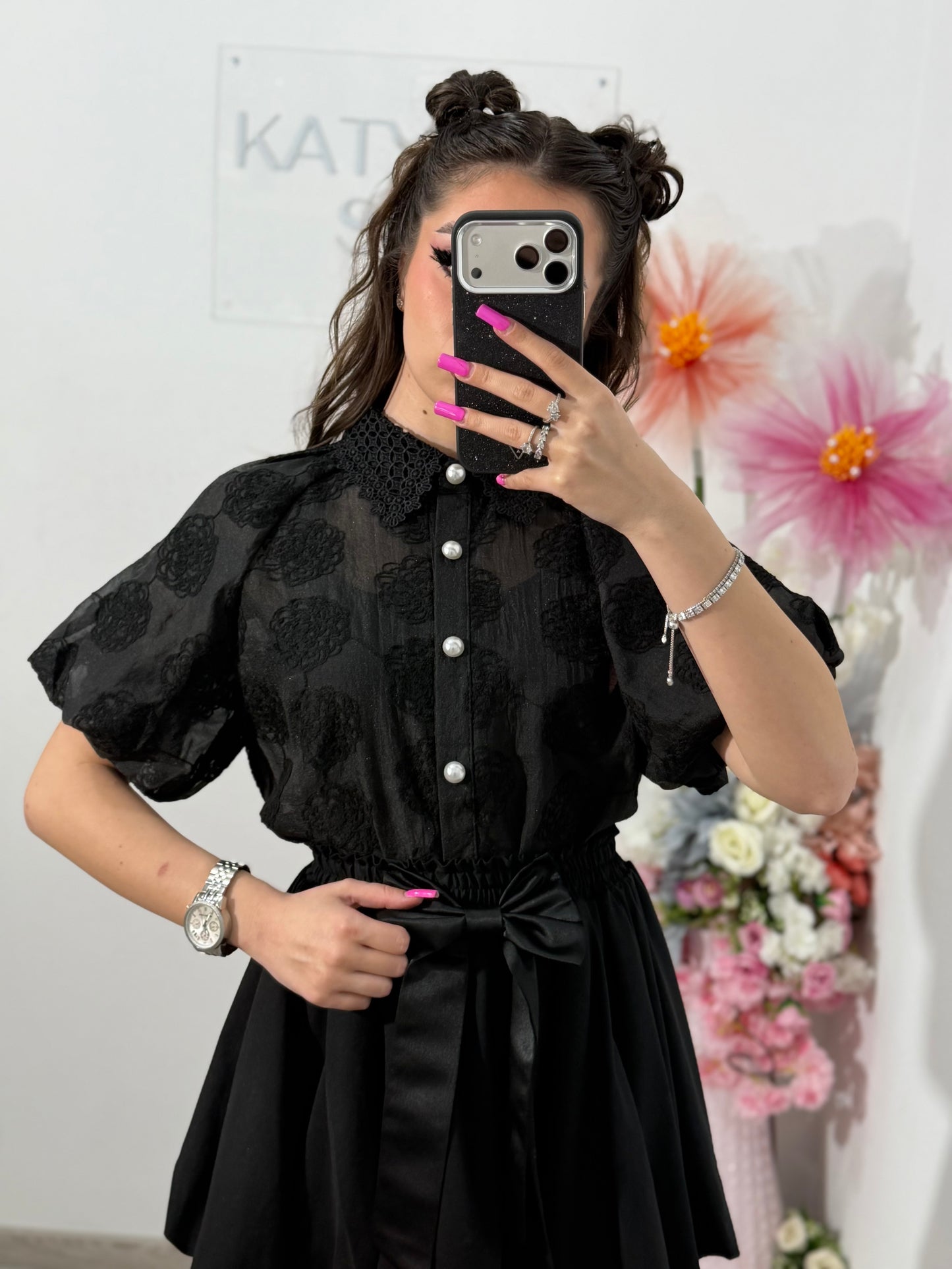 Cămașă elegantă ANAIS neagră