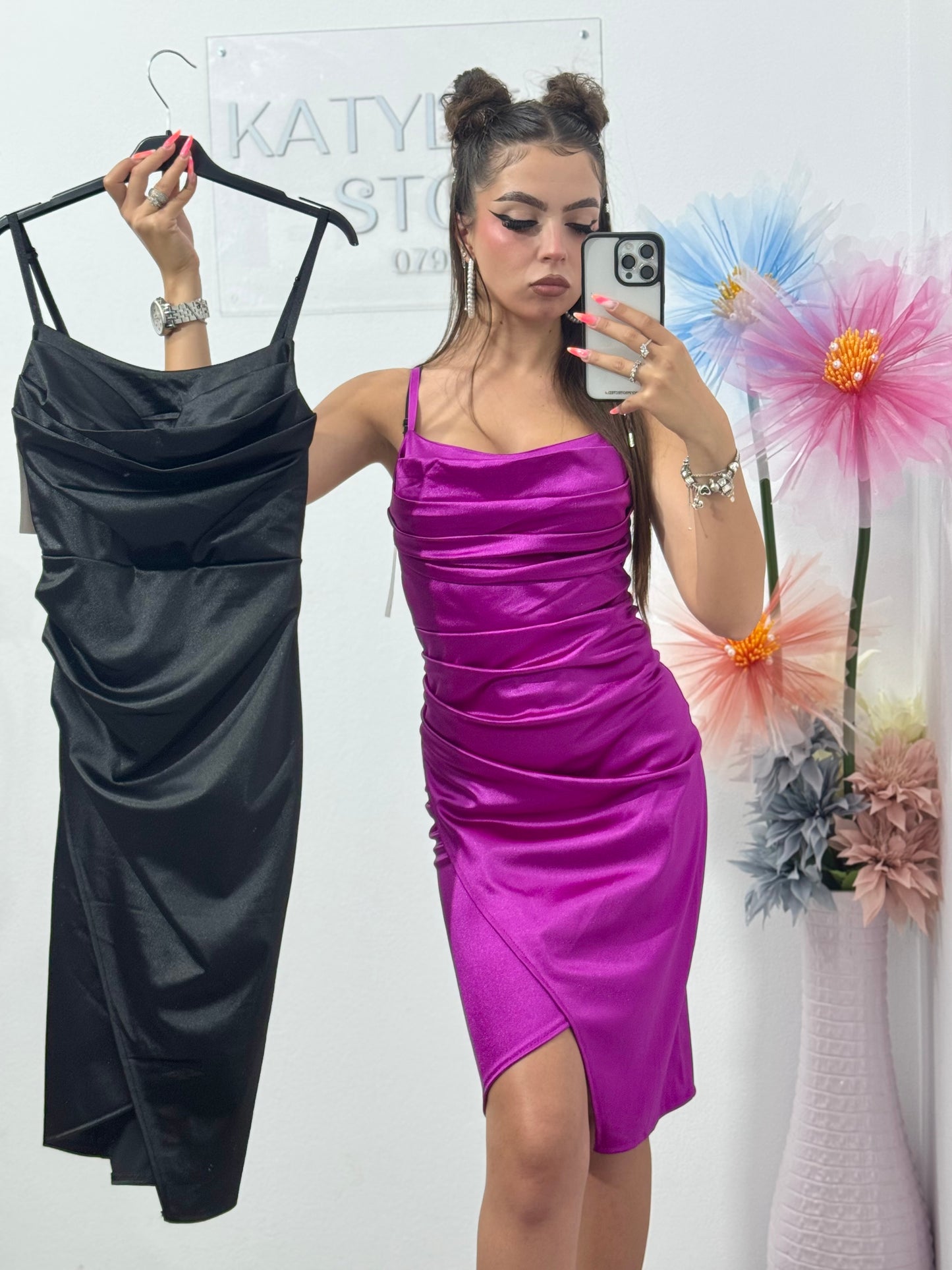 Rochie scurtă din satin Sorina