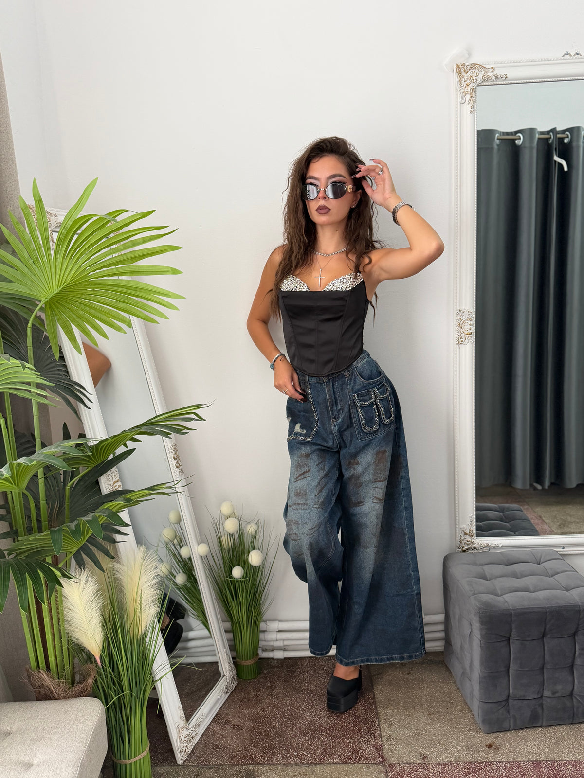Top tip corset cu cristale luxury