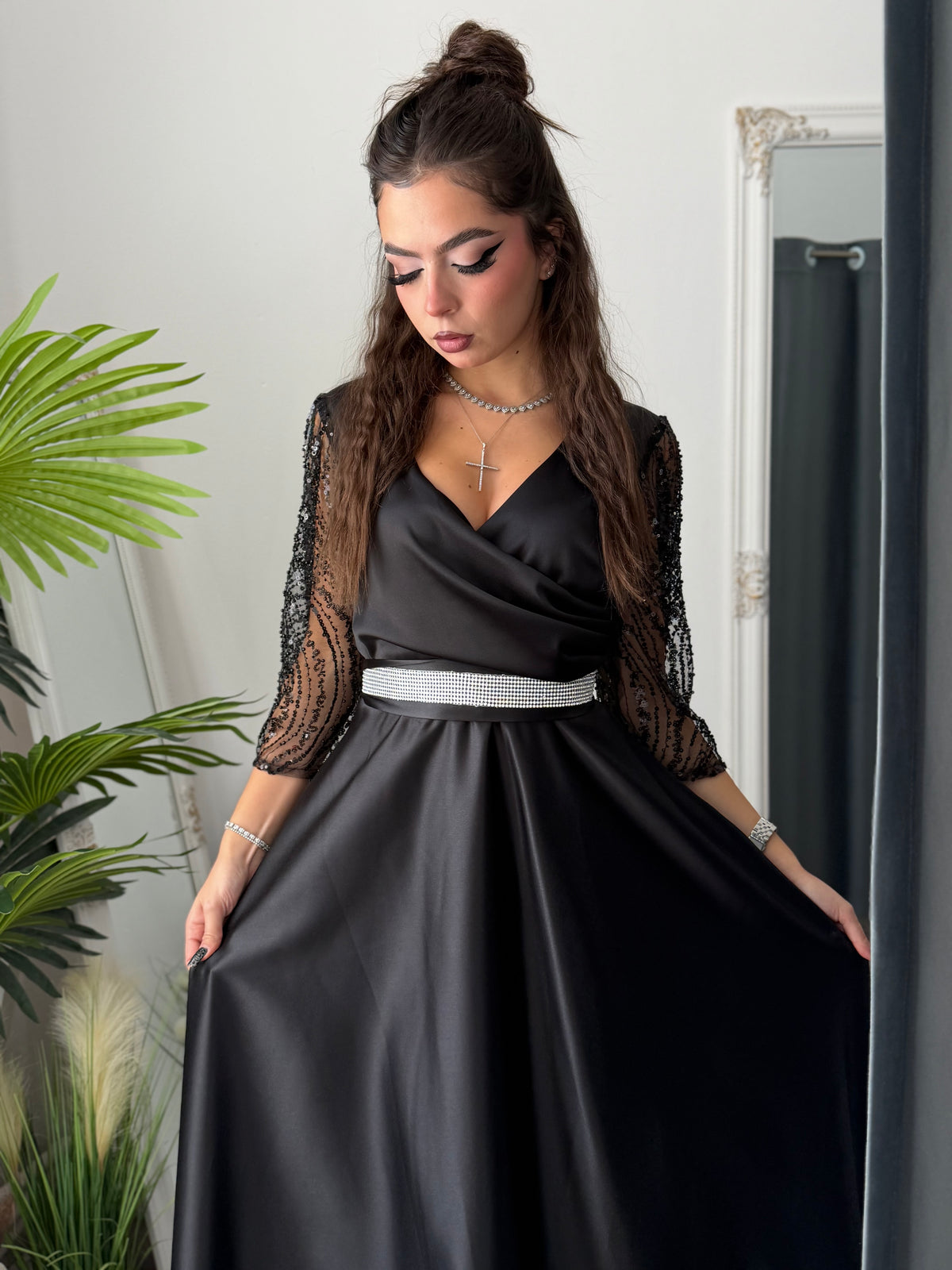 Rochie lungă neagra ADRIA