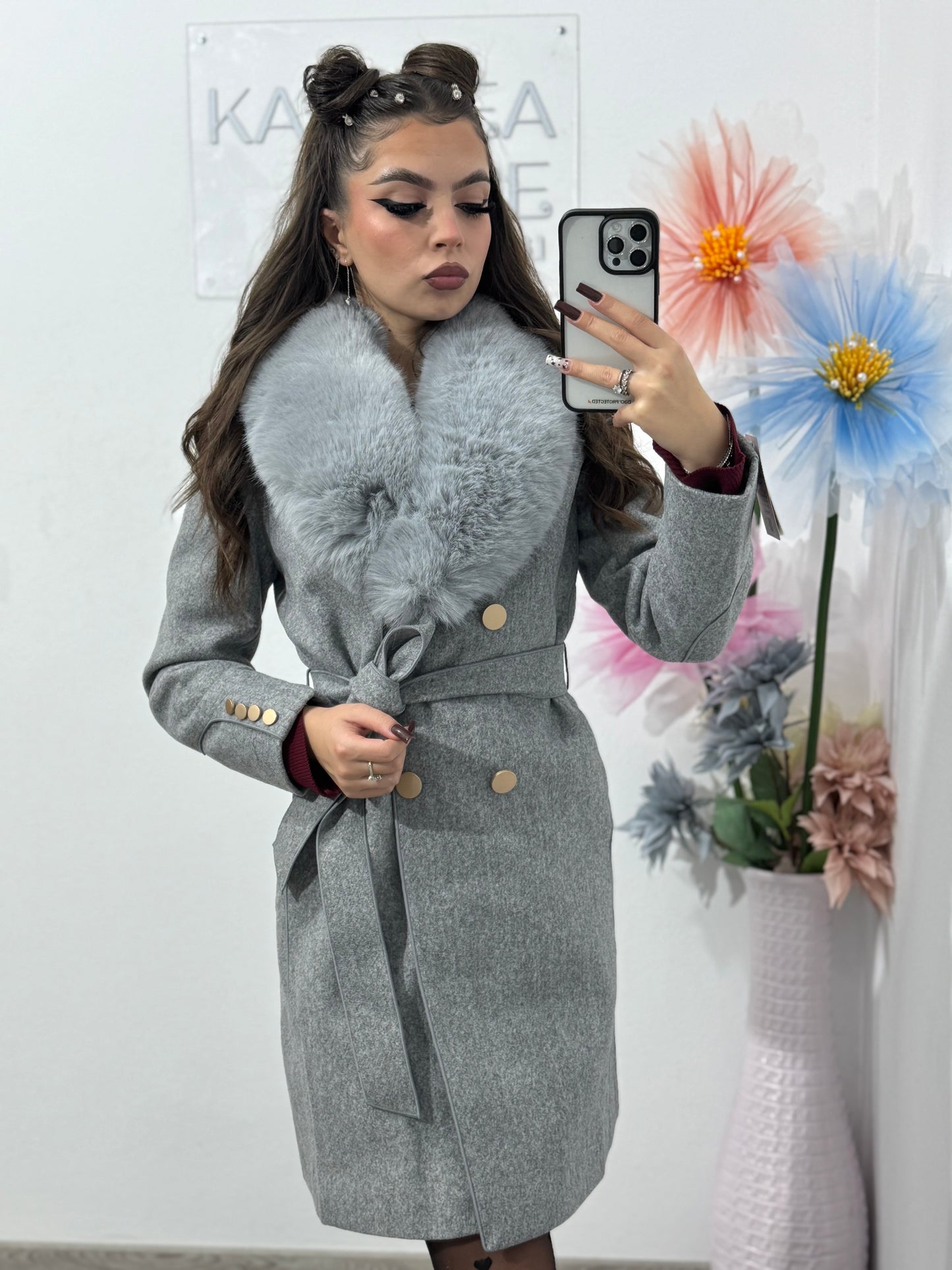 Palton damă gri Helen