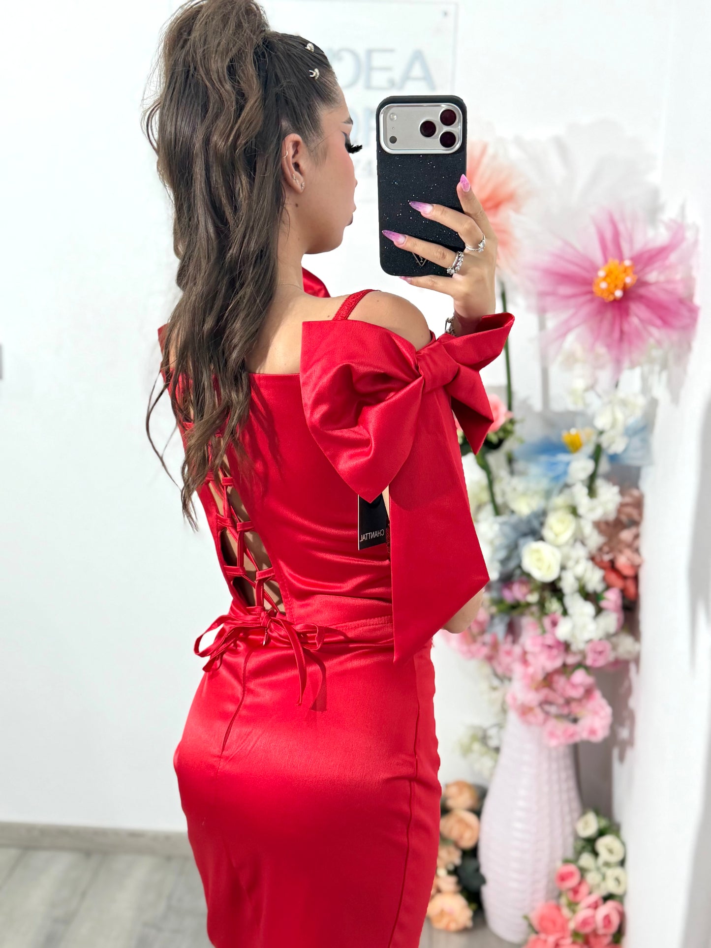 Rochie din tafta roșie PRINCESS
