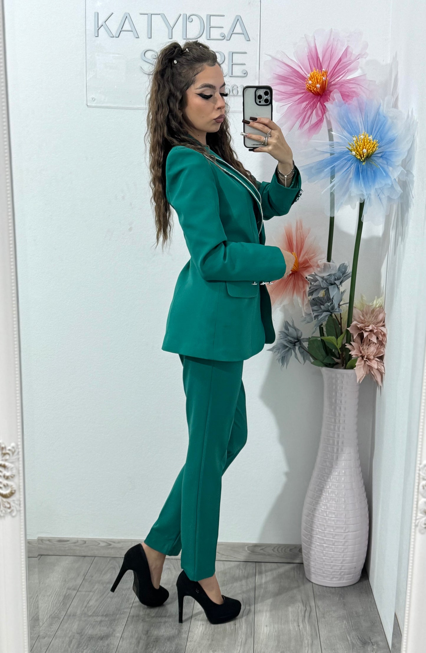 Costum elegant verde Janice