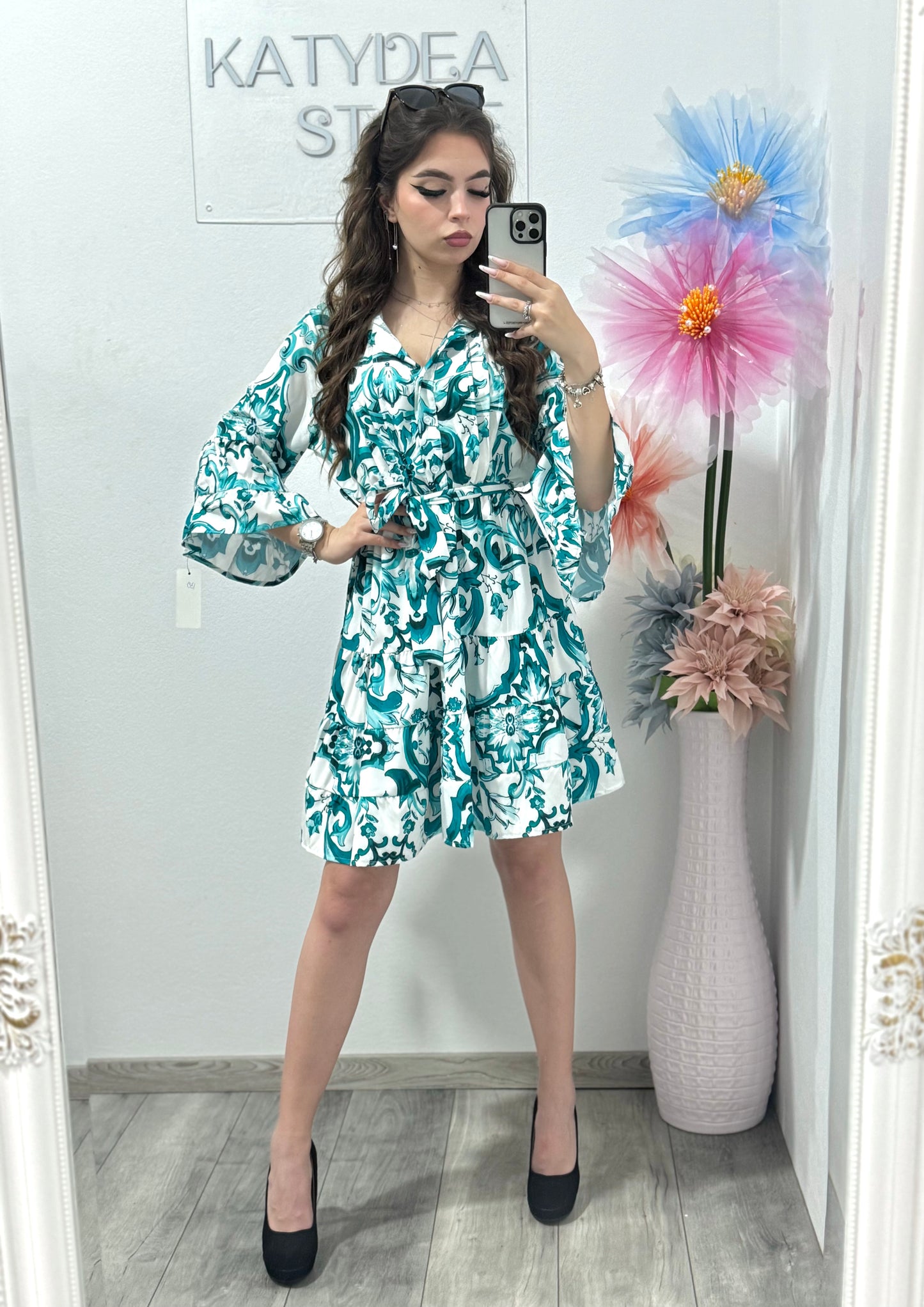 Rochie casual turcoaz Maya