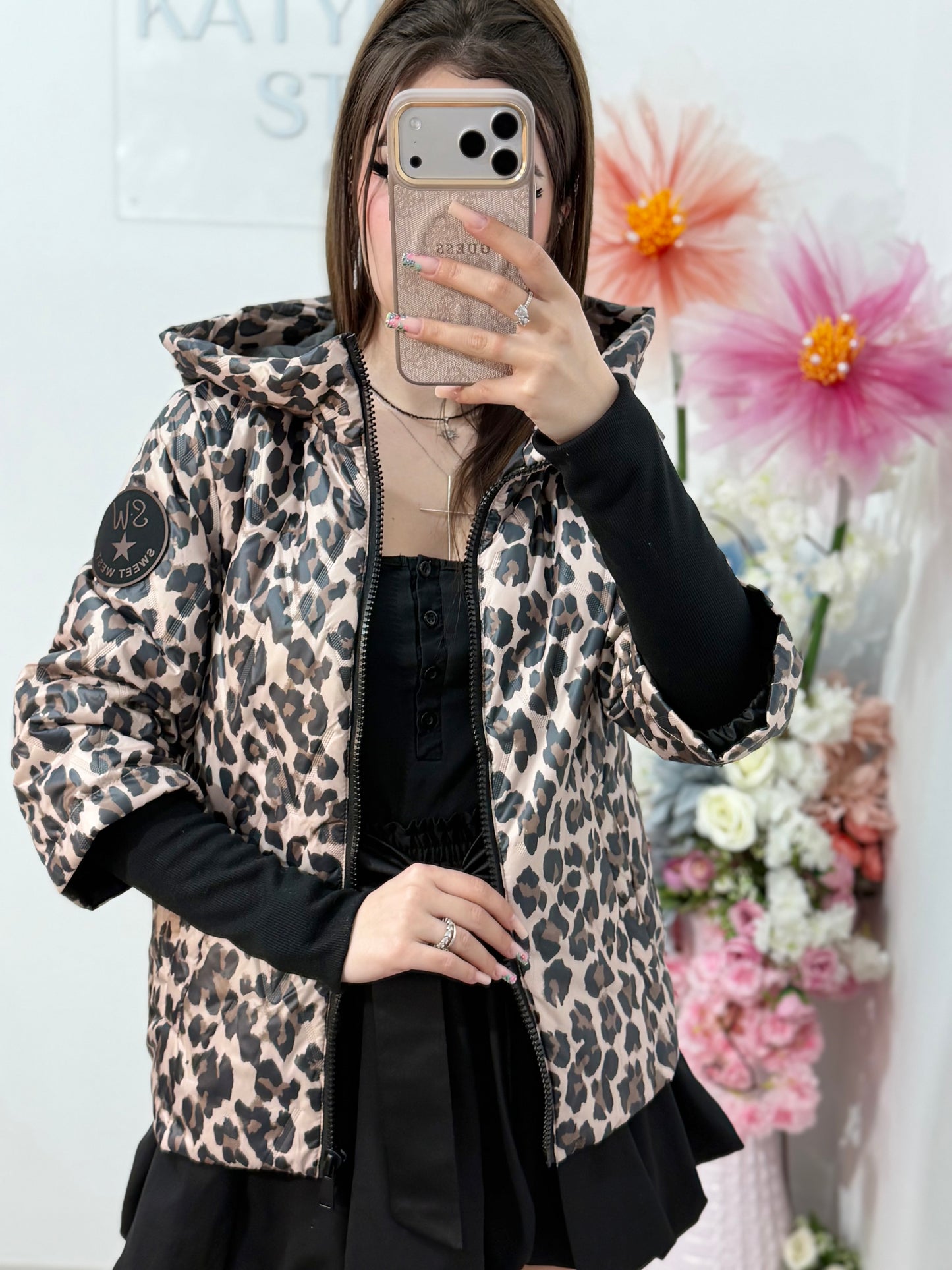 Geacă de primăvară cu imprimeu Animalprint ELENA