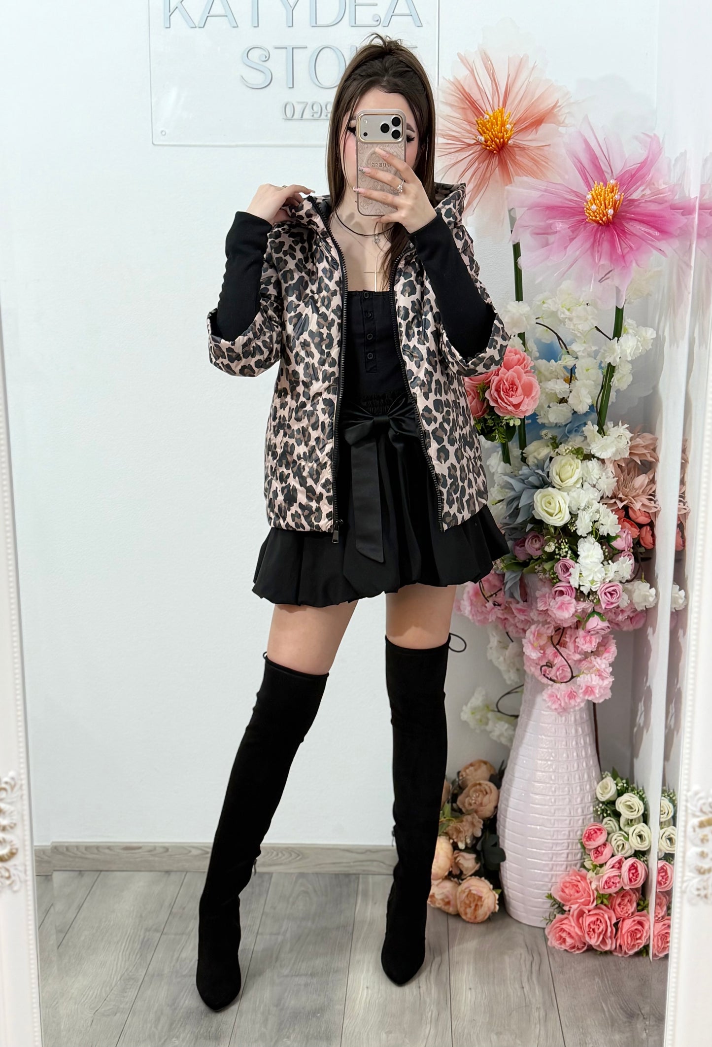 Geacă de primăvară cu imprimeu Animalprint ELENA