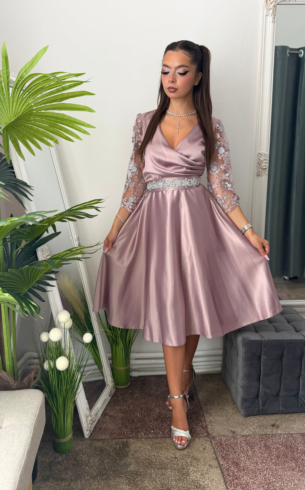 Rochie elegantă roz pudră ADRIA