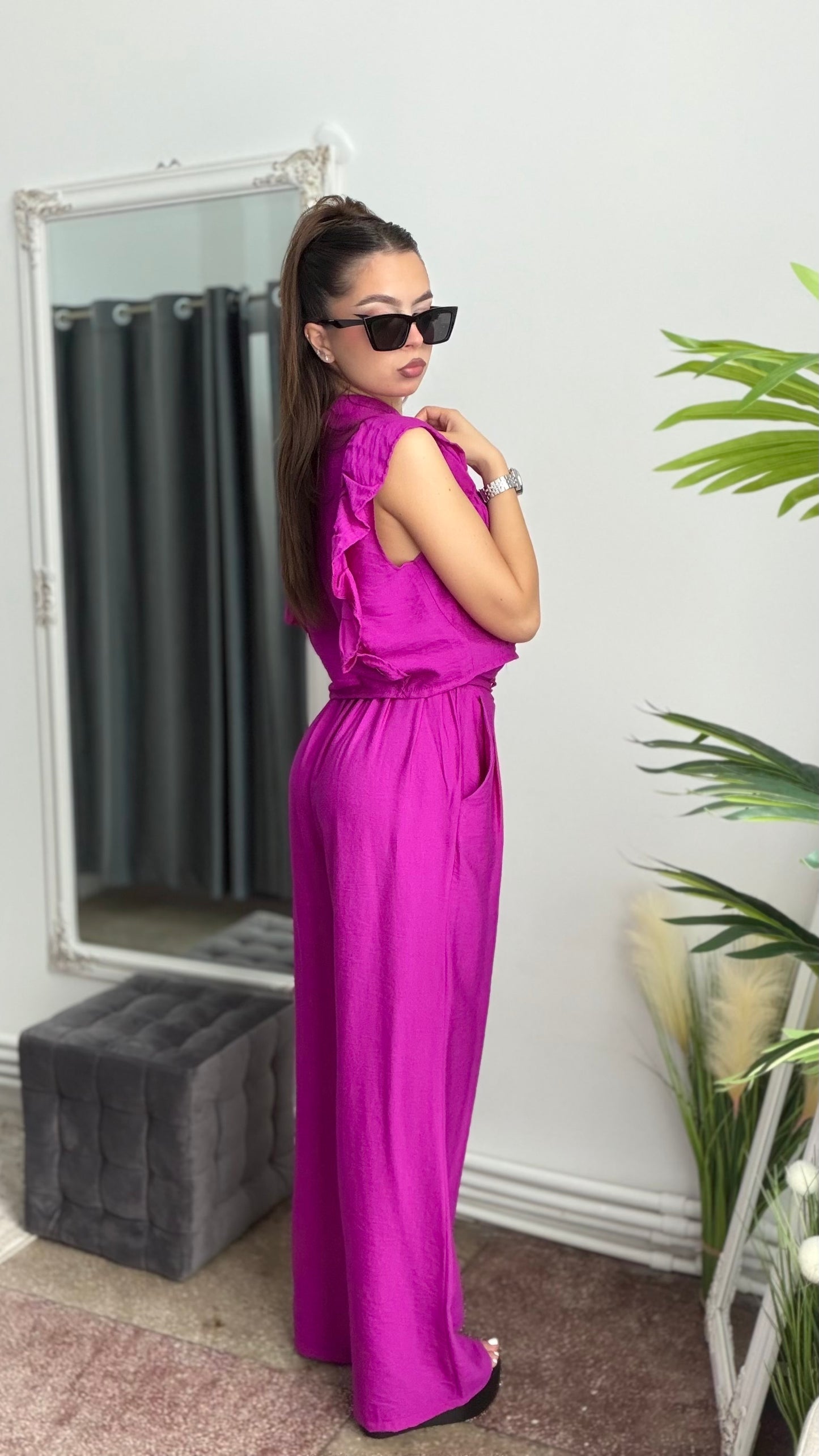 Compleu din in fucsia BELLE