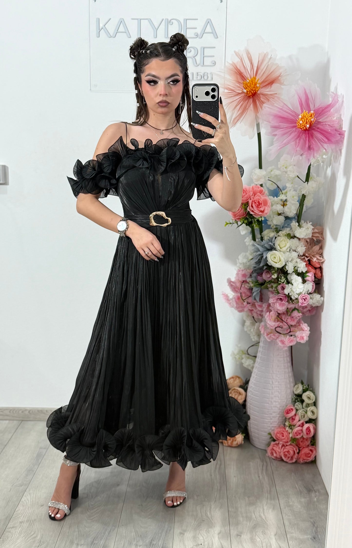 Rochie elegantă neagră PAULINNE