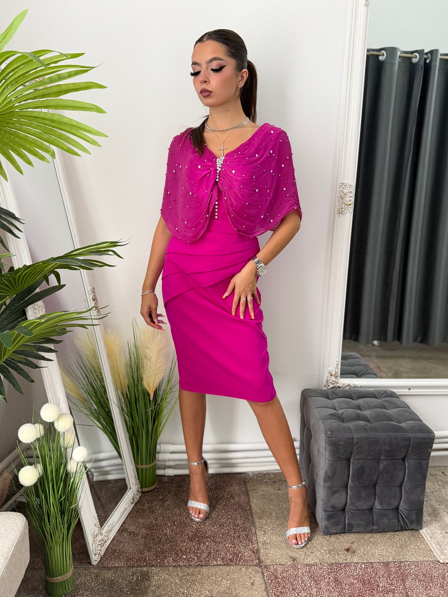 Rochie elegantă fucsia DELIA