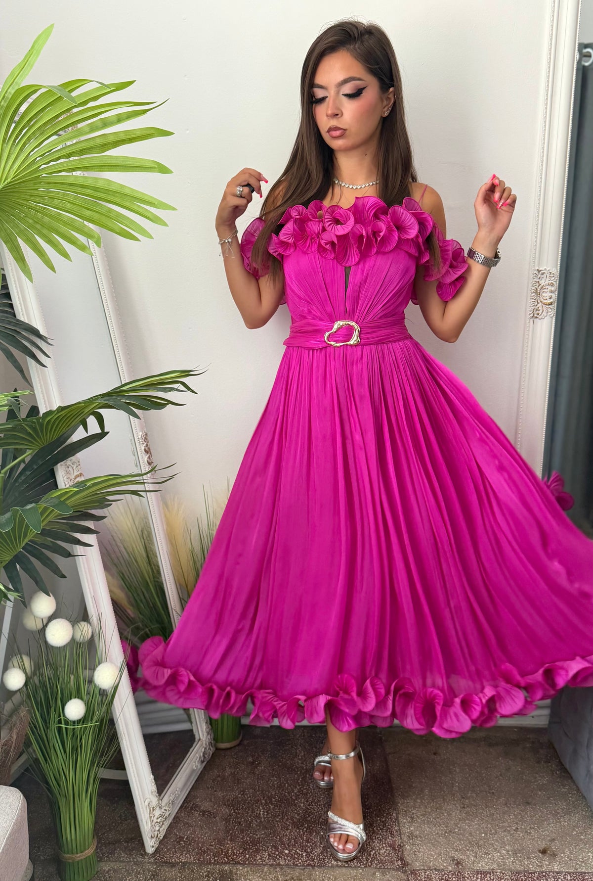 Rochie eleganta fucsia Paulinne