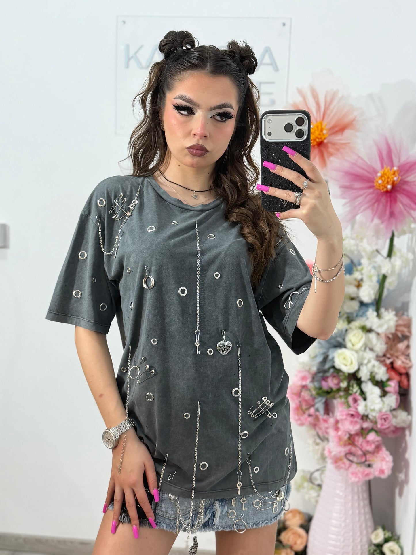 Tricou cu detalii argintii ALIS