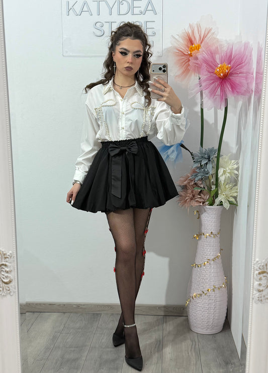 Cămașă alba cu perle ELLA