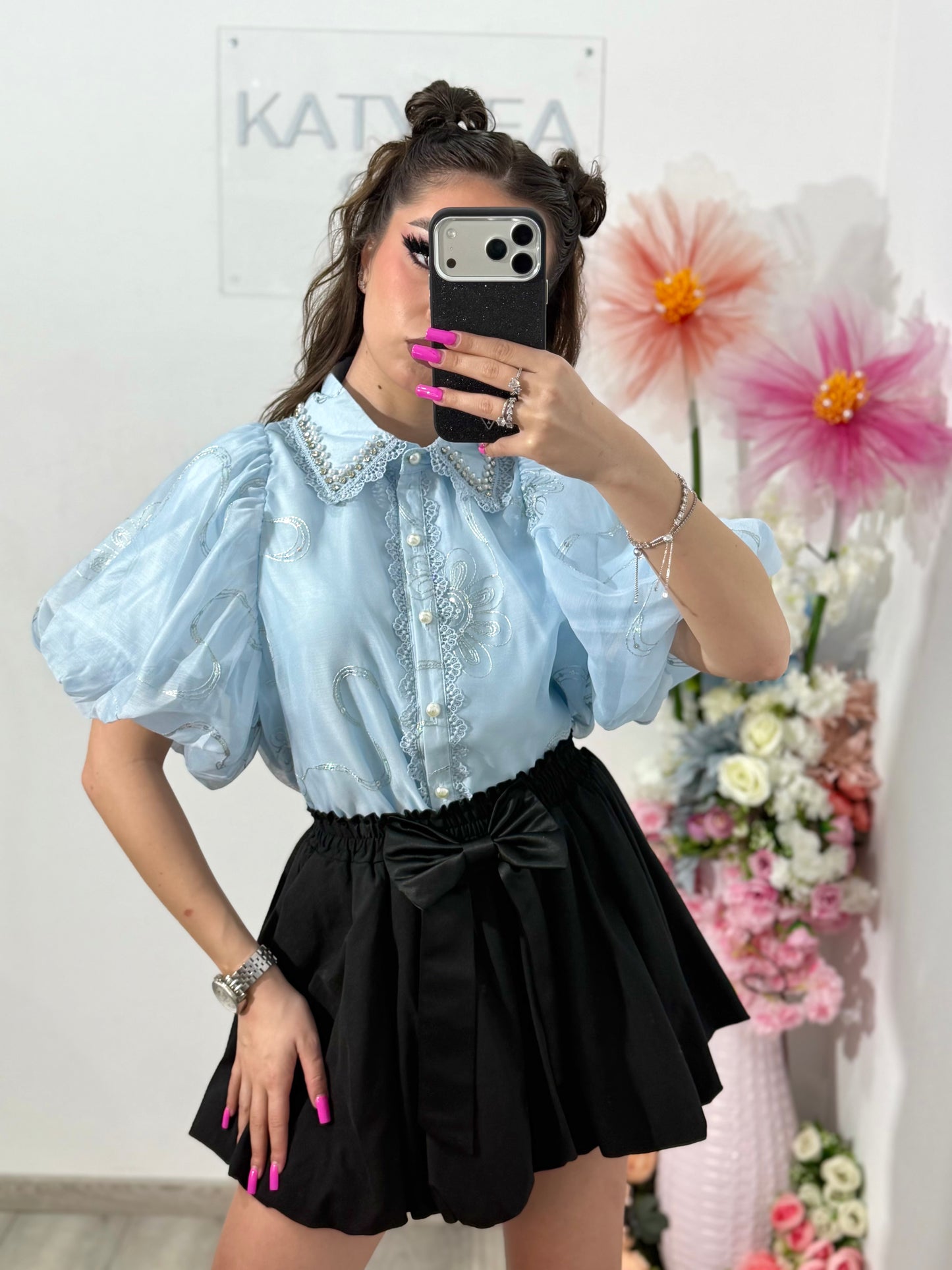Cămașă elegantă RAMONA bleu