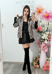 Geacă de primăvară cu imprimeu Animalprint ELENA