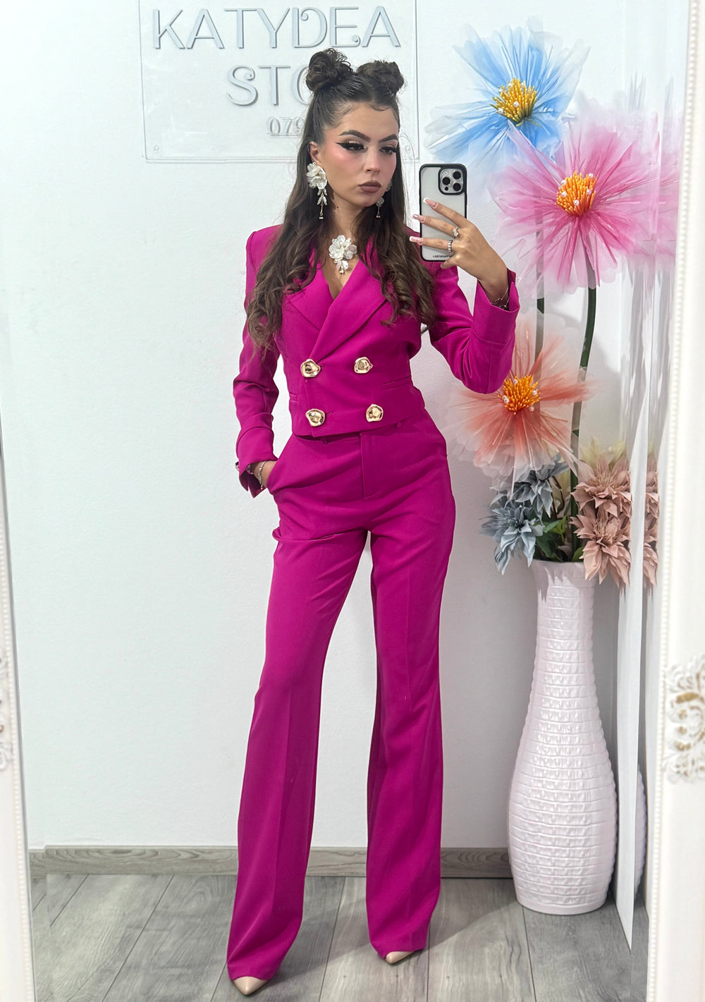 Costum elegant fucsia Alice