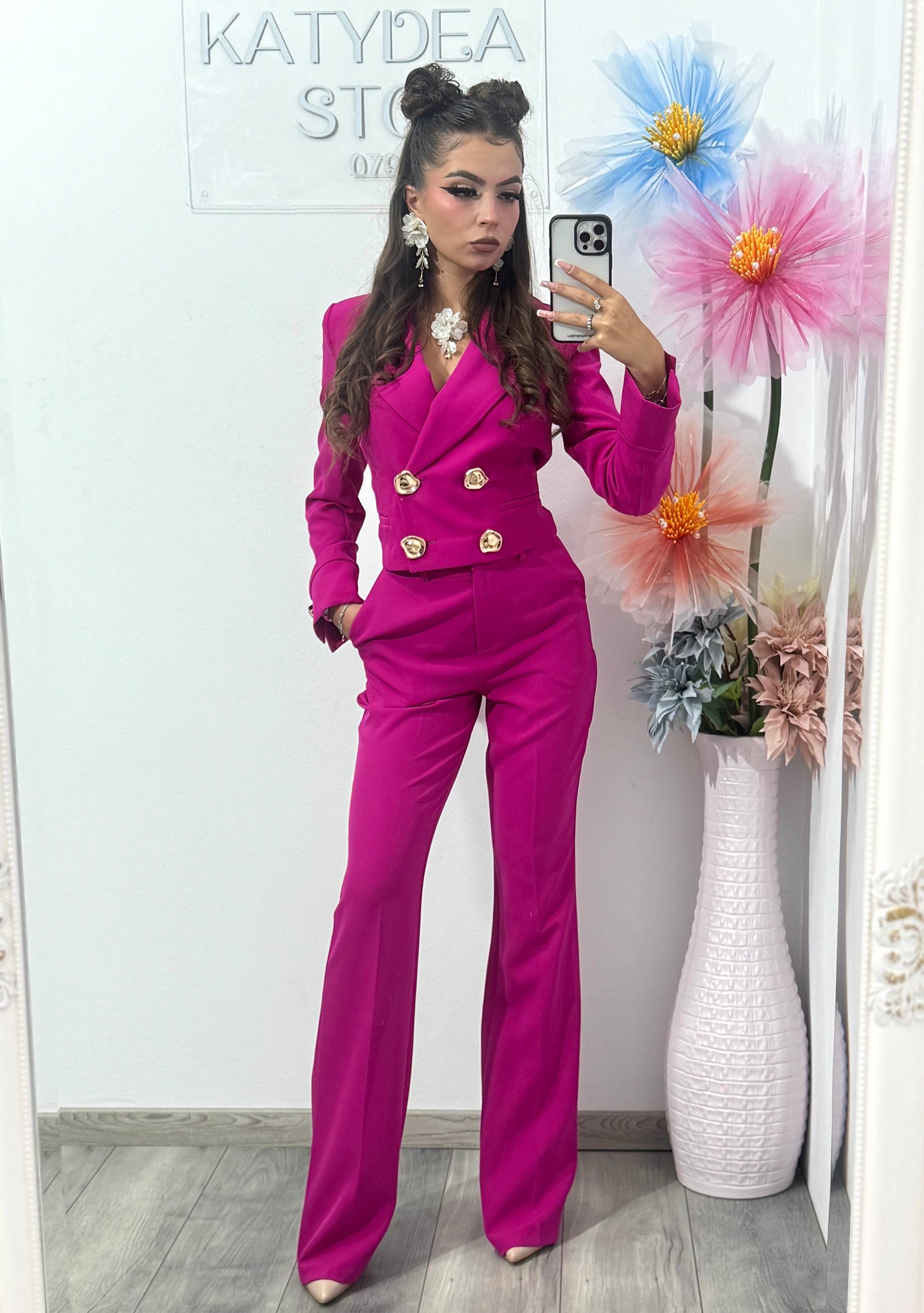 Costum elegant fucsia Alice