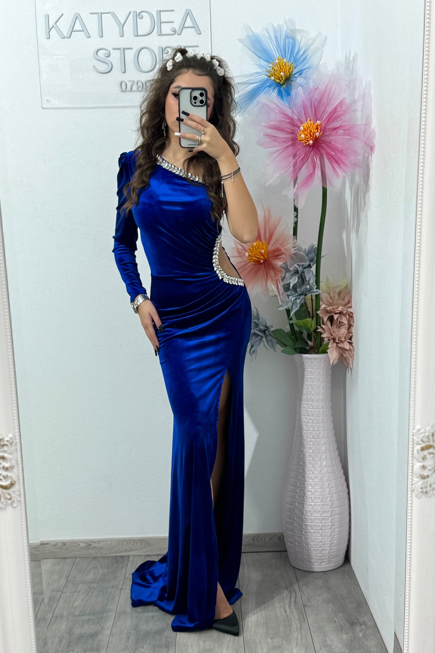 Rochie lunga din catifea Helena