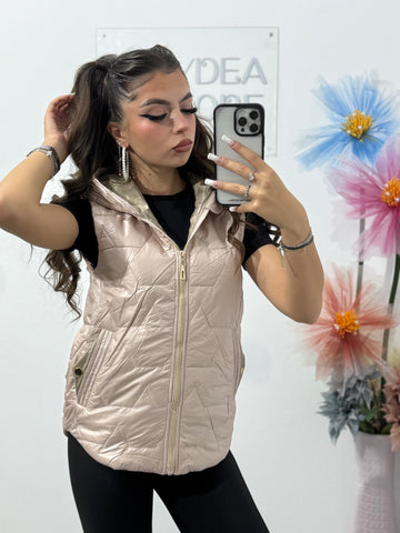 Vestă de damă din fâș beige Elenor