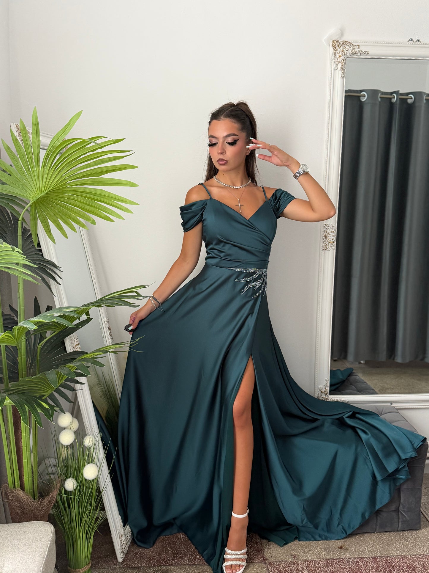 Rochie elegantă turcoaz KARINNA