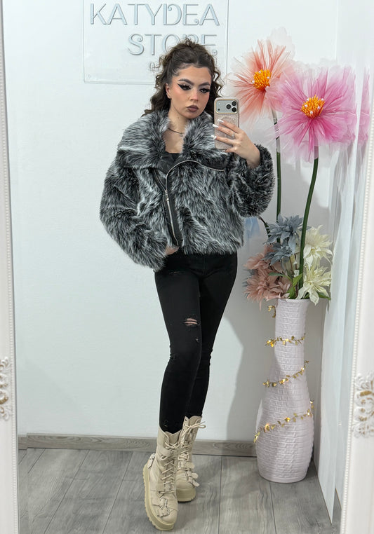 Blană scurtă gri SELENA