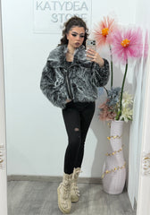 Blană scurtă gri SELENA