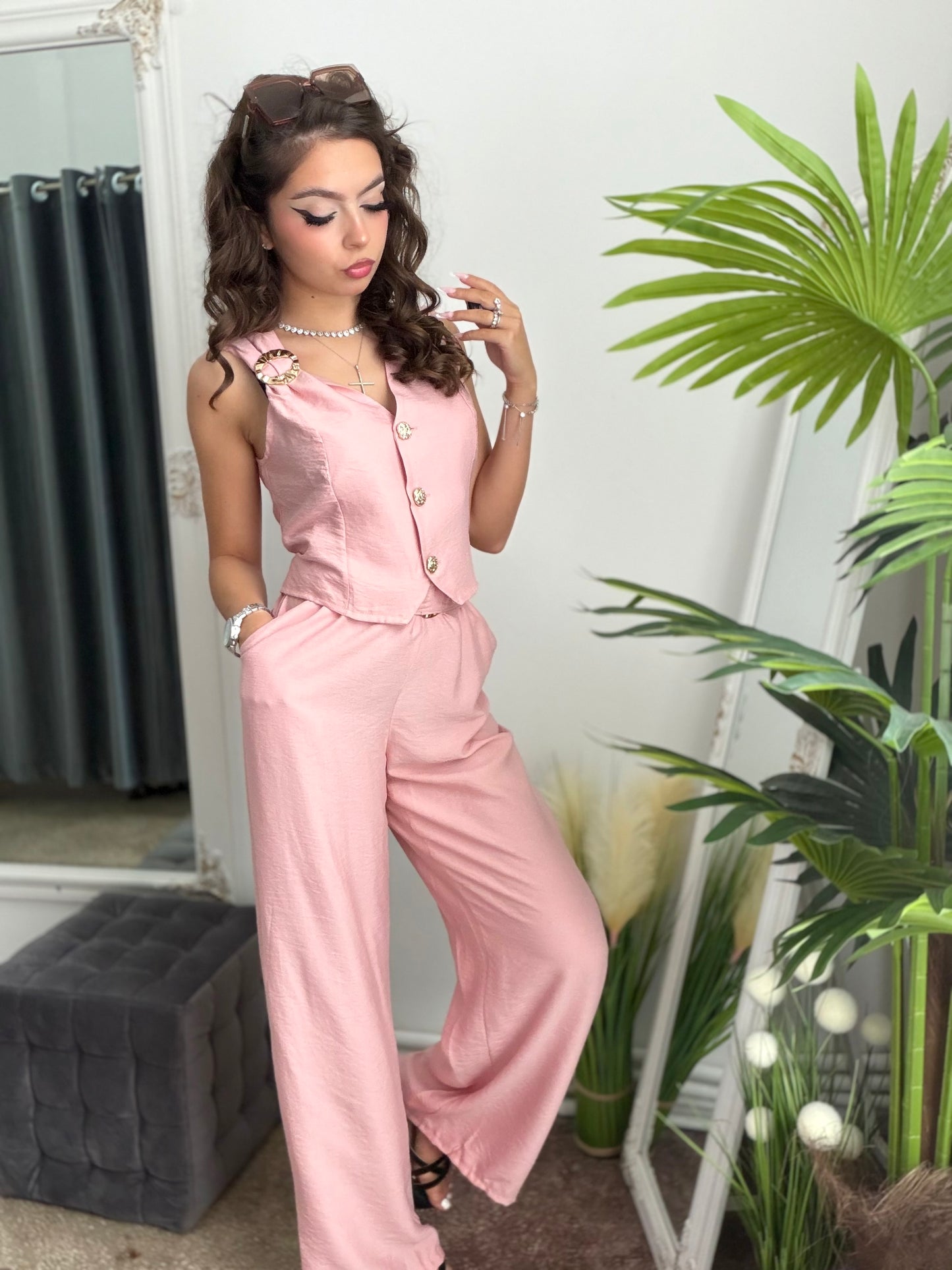 Compleu din in ELEGANCE roz