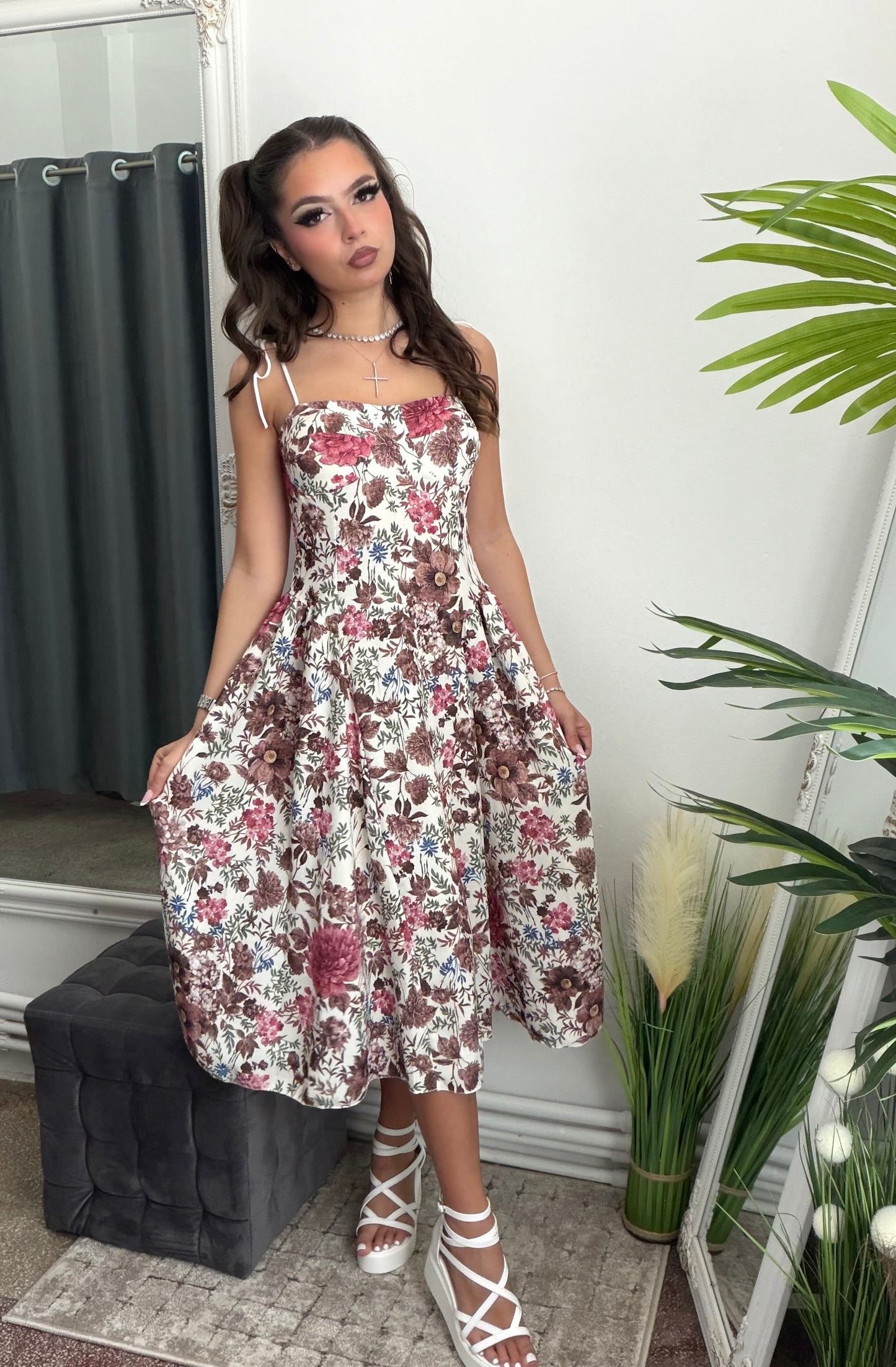 Rochie midi grena VERA